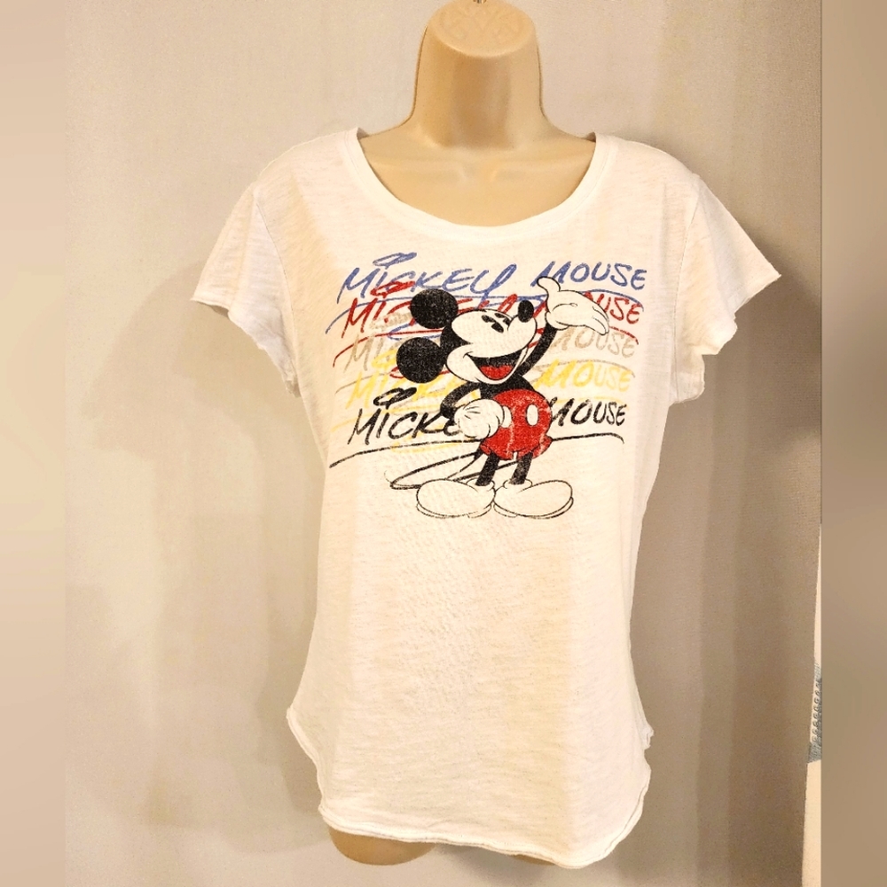 Disney Women's White Mickey T-Shirt